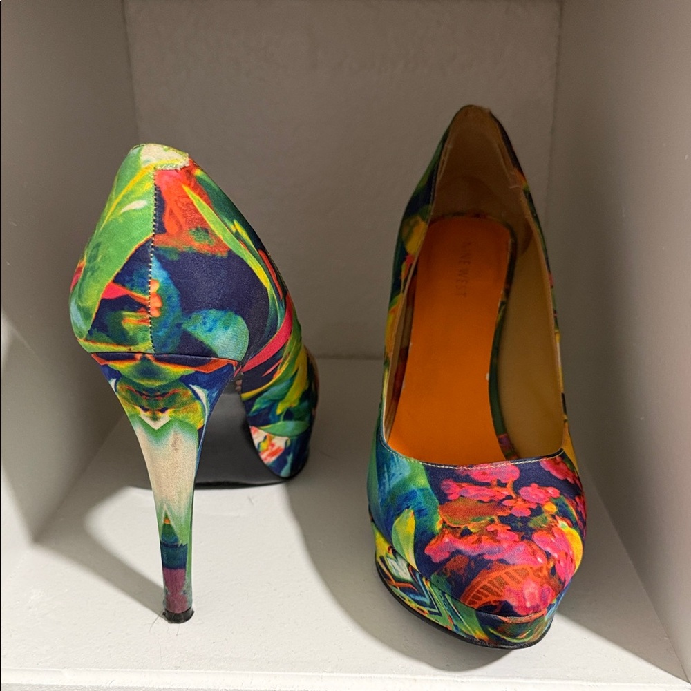 Nine West Multicolor Floral Heels